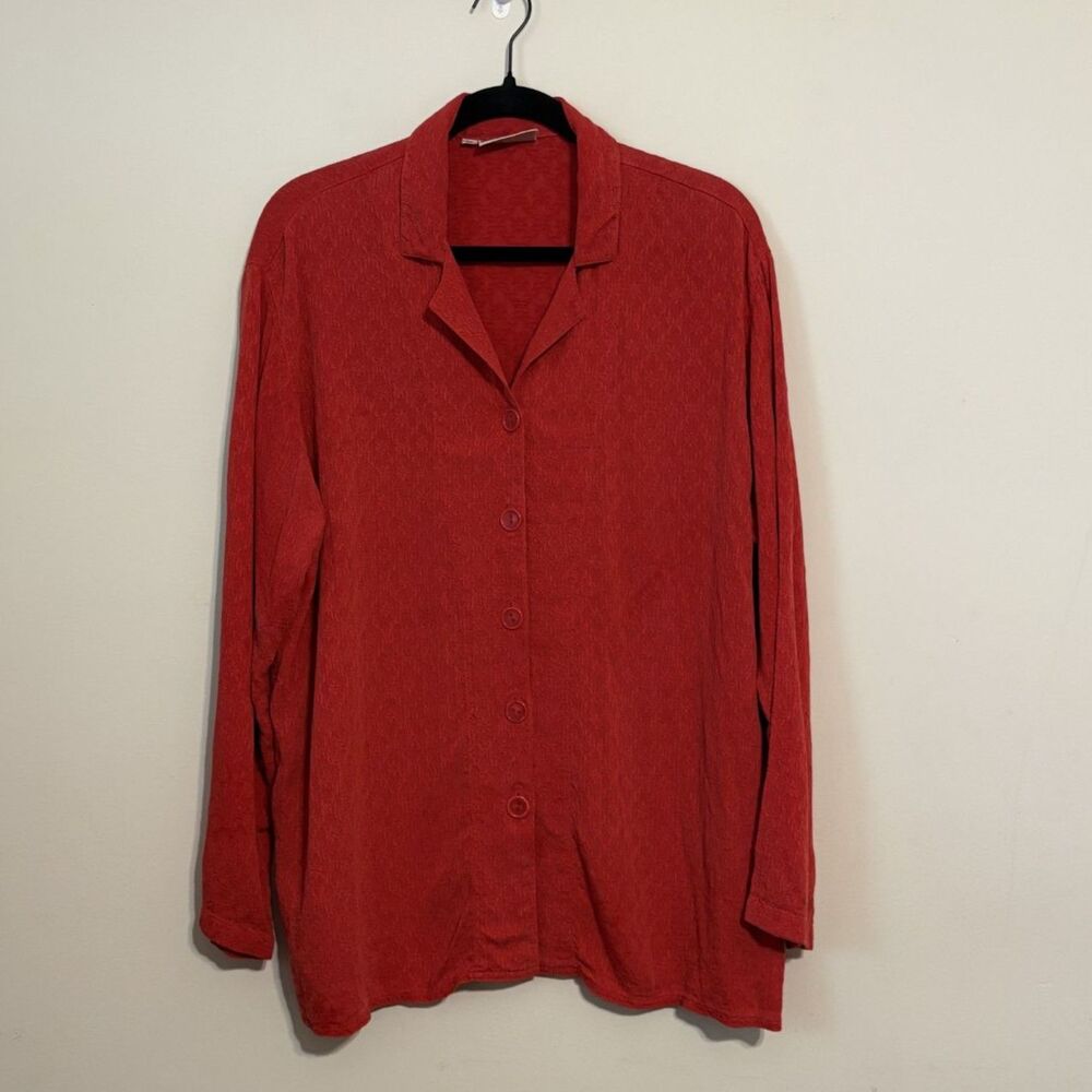 Tianello Women's Boyfriend Shirt 100% Tencel Button down medium Made in USA